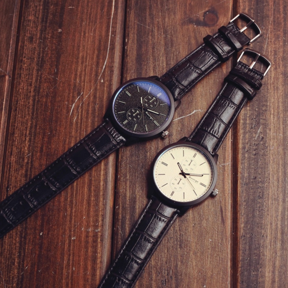 ⌚️NEW⌚️ Unisex Casual Leather Strap Quartz Watch - Picture 5 of 5